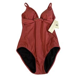 Profile by Gottex light/maha Chain Detail One Piece Swimsuit Women's 12 NWT